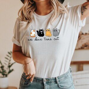 Un Deux Trois Cat shirt, Gifts for Cat Lovers, Cat tee shirt, Cat Tee, Cat shirt